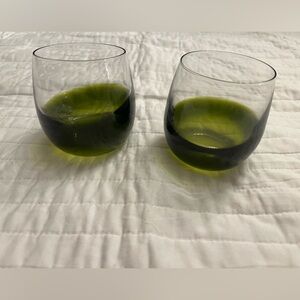New Dansk stemless wine glasses set green